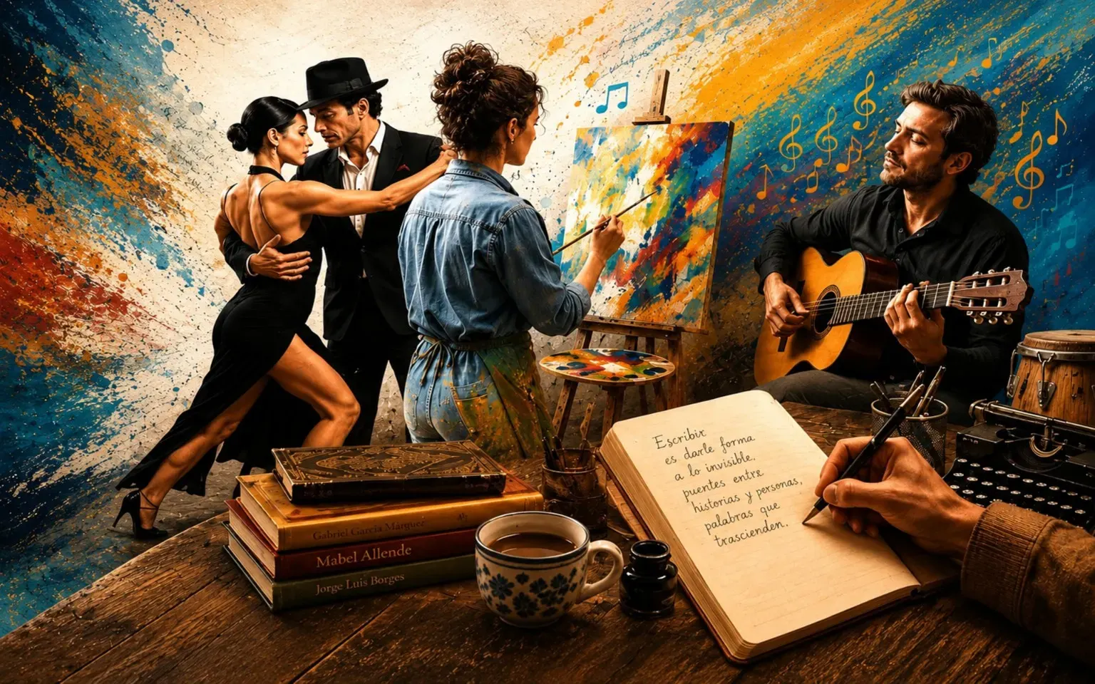 Artistas latinoamericanos: danza, pintura, música y literatura